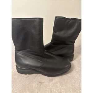 TOE WARMERS CANADA BLACK Leather FUR LINED Zip up Winter BOOTS T08665 WOMEN 11
